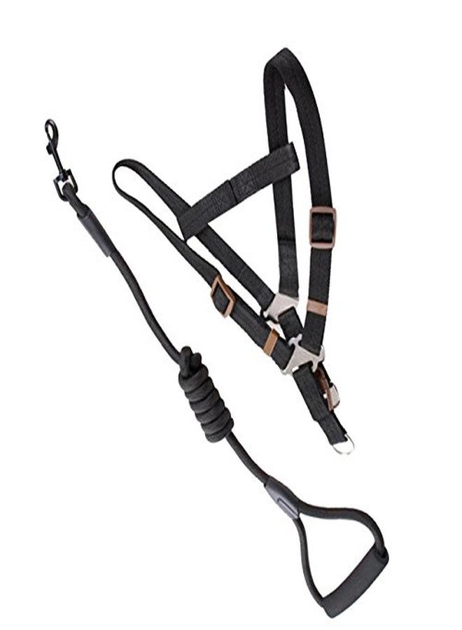 Futaba Pet Harness Collar and Leash Rope Belt Set - Black - Medium - Image 4